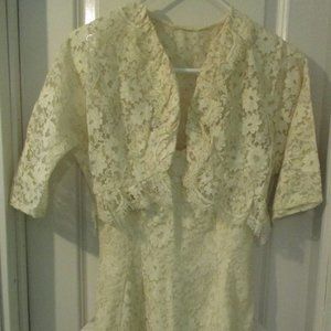 50s/60s Lilli Diamond Creamy White Lace Twin Set